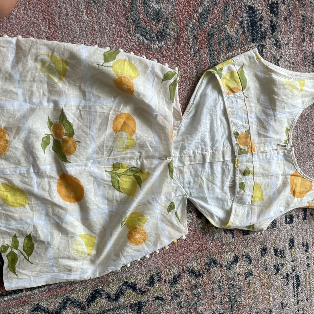 Sabo Skirt White Mini Dress with Yellow & Green Citrus Print - Picture 8 of 8